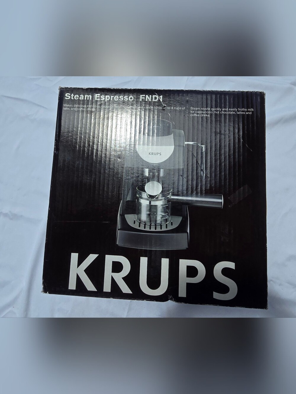 New KRUPS Steam Espresso Machine FND1 — Black Complete With Box